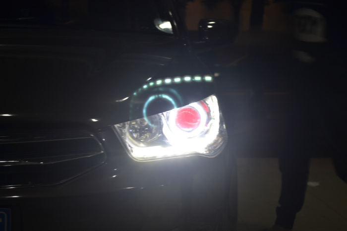 愛(ài)麗舍車(chē)燈改裝天使眼惡魔眼海拉5透鏡歐司朗氙氣燈